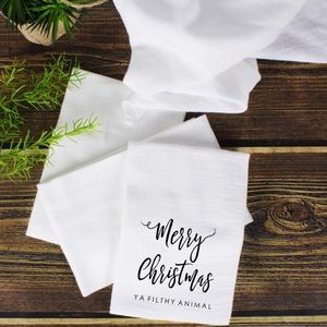 Merry Christmas Ya Filthy Animal Flour Sack Towel